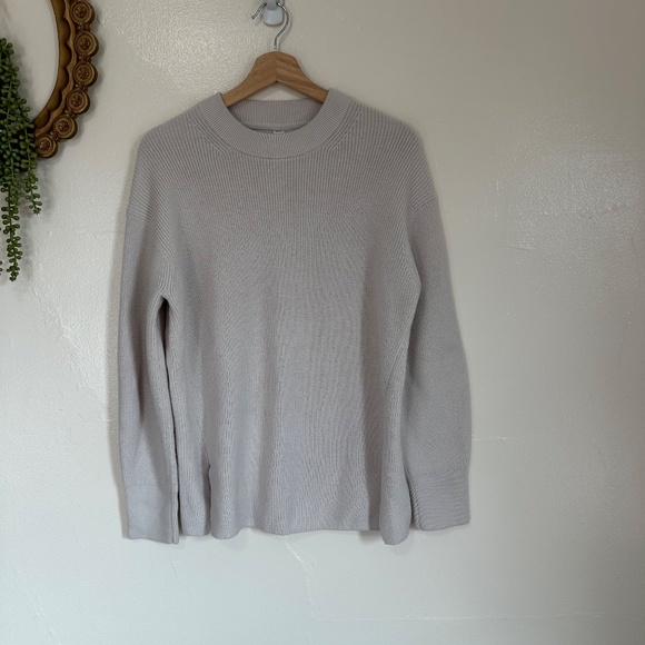 Lululemon Merino Wool-Blend Ribbed Crewneck Sweater, Off White, cSize Small - Picture 7 of 8